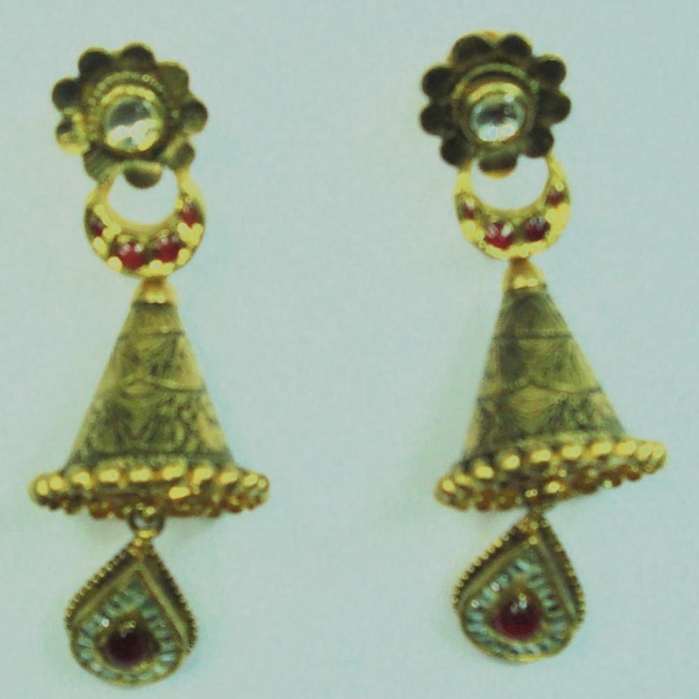 Antique kundan earrings-akm-er-008 - Image 2