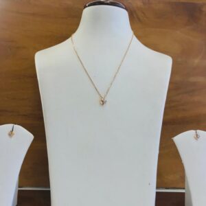 18k Rose Gold Light Weight Necklace Set