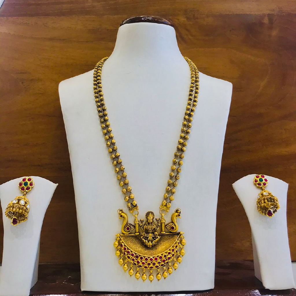 22k 916 Temple Jewelry Necklace Set - Image 4