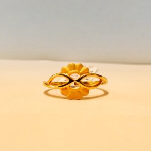 22k Gold dull Polish unique Design Ring For Ladies