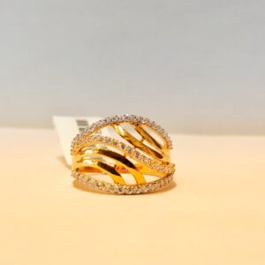 916 Gold Hallmark Diamond Fancy Bands For Ladies