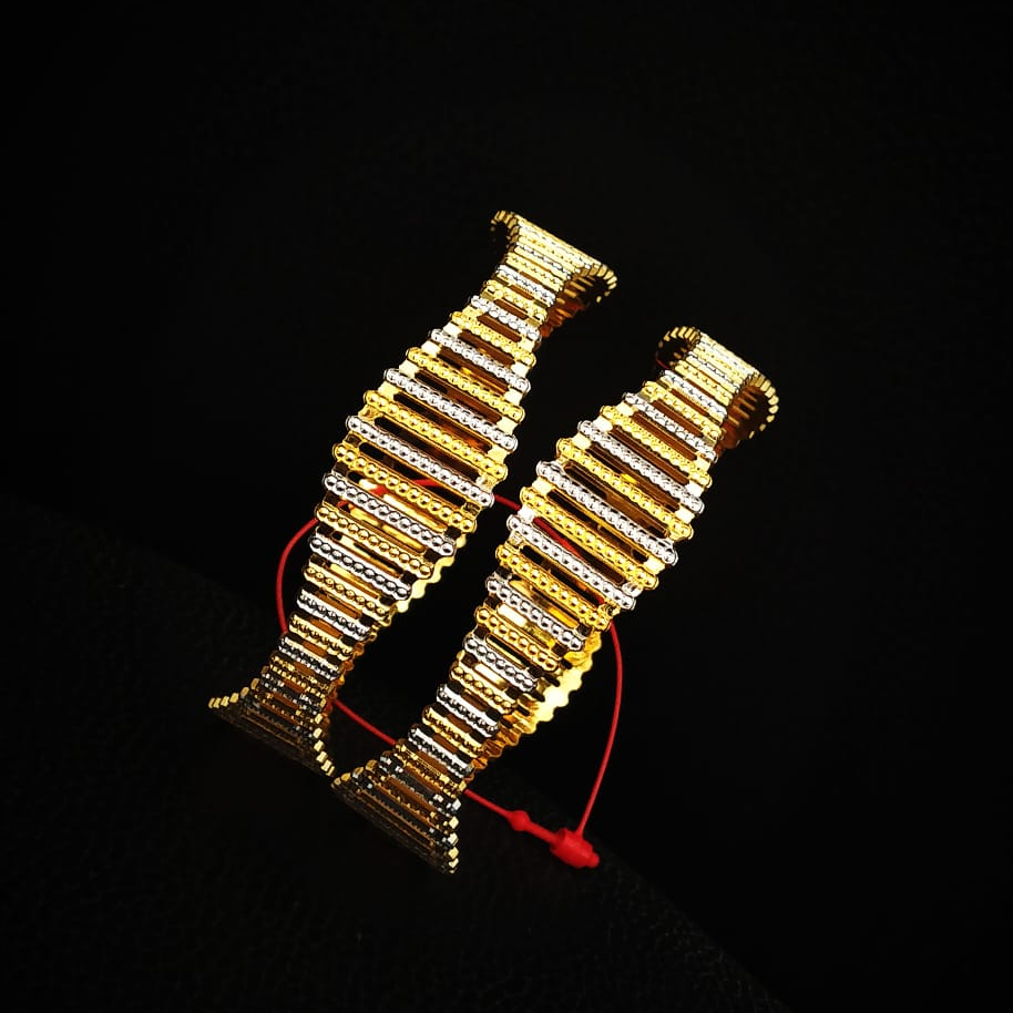 916 hallmark gold rhodium polish bangle