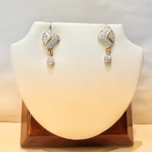 Gold 916 Hallmark Diamond Earrings For Women