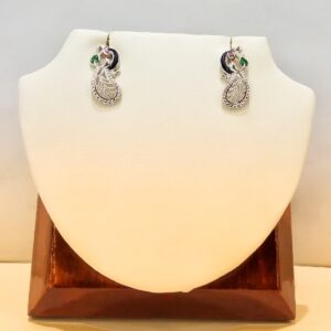 925 Sterling Silver Fancy  Peacock  Earrings