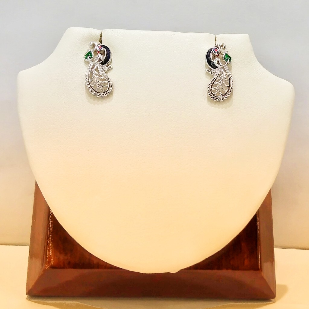 925 Sterling Silver Fancy  Peacock  Earrings
