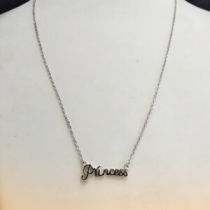 925 Sterling Silver Princess Name Pendant Necklace For Women