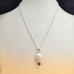925 Sterling Silver Ball Heart Silver Chain Necklace