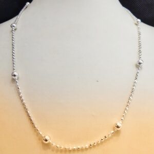 925 Sterling Silver Fancy Ball Chain Necklace