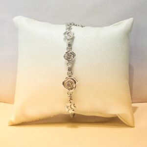 925 Sterling Silver Rose Design Bracelet For Women