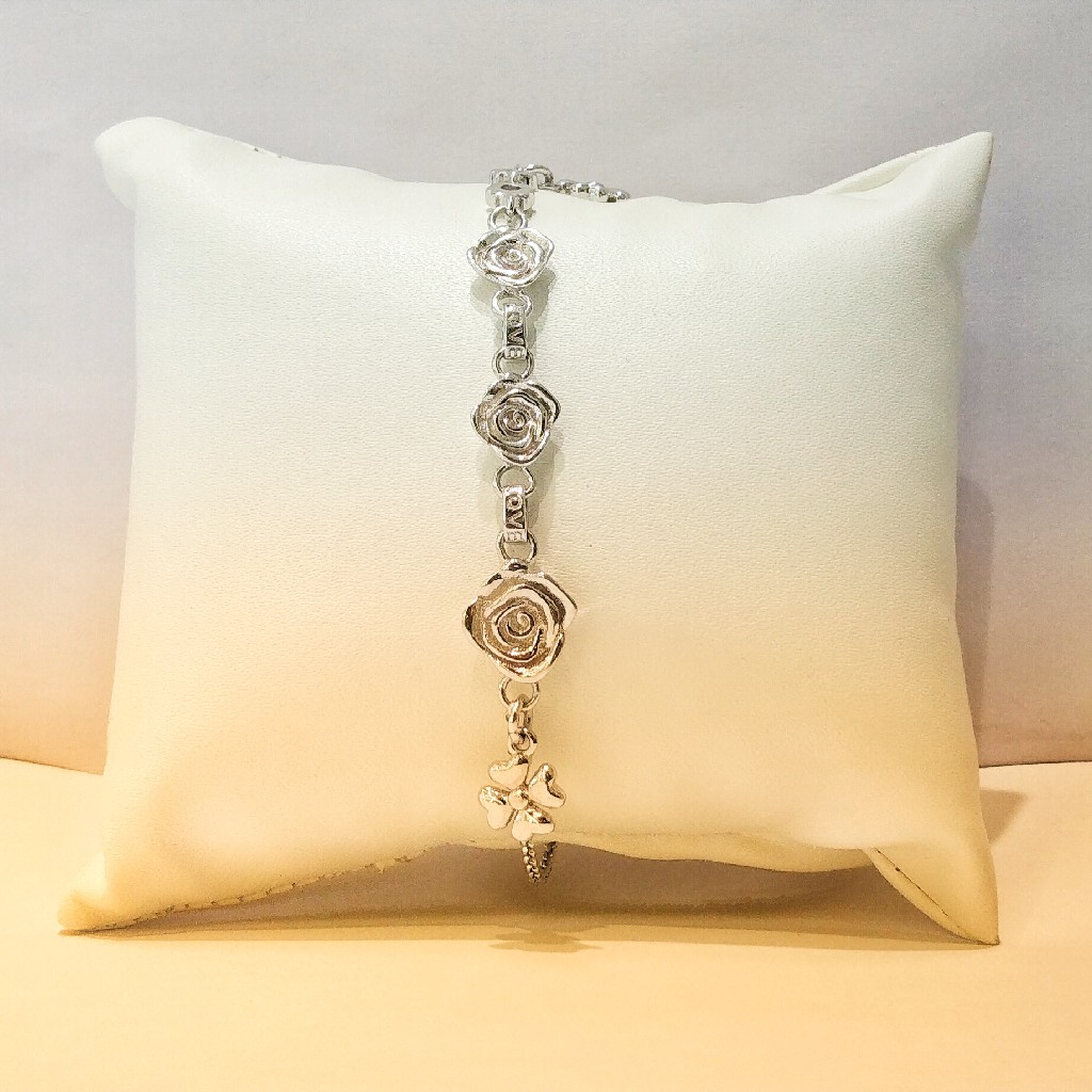 925 Sterling Silver Rose Design Bracelet For Women