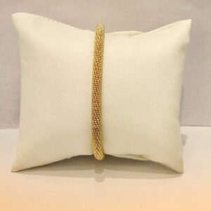 925 Sterling Silver Gold Polish Flexible Ladies Bracelet