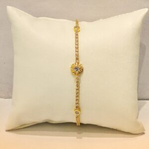 925 Sterling Silver Gold Polish Classic Bracelet For Women