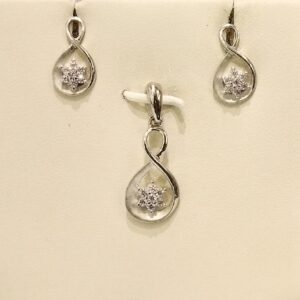 925 Sterling Silver 9  Stylish Designs Of Emerald Pendant Set