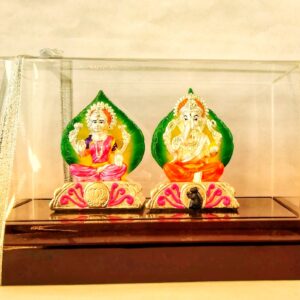 999 emerald ganesh - lakshmi silver idol