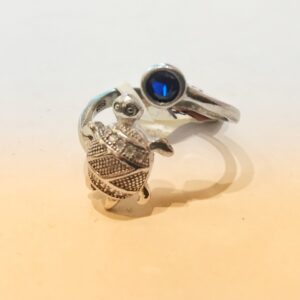 925 Sterling Silver Tortoise/blue Stone Unique Ring For Women