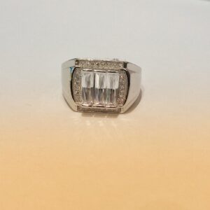 925 Solitaire Square Sterling Silver Ring For Man