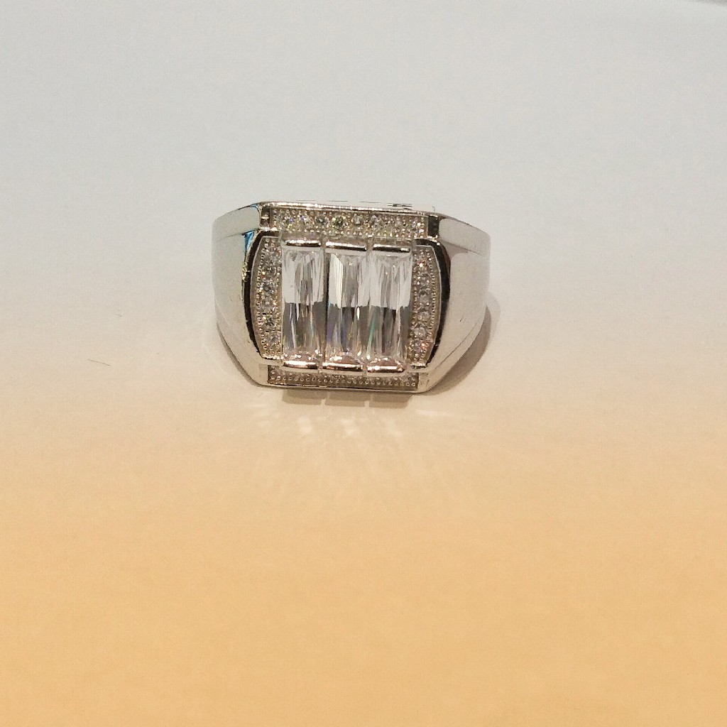 925 Solitaire Square Sterling Silver Ring For Man