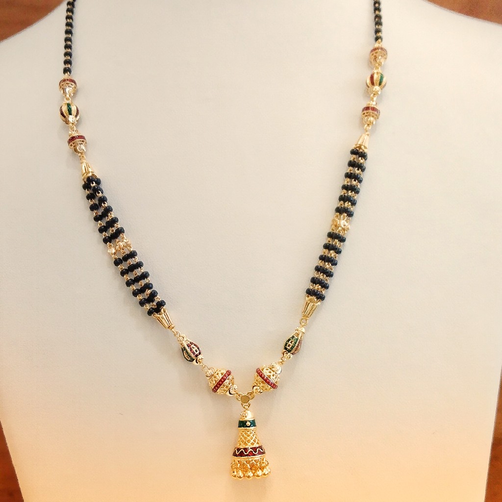 22k Hallmark Jali Work with Meena Mangalsutra