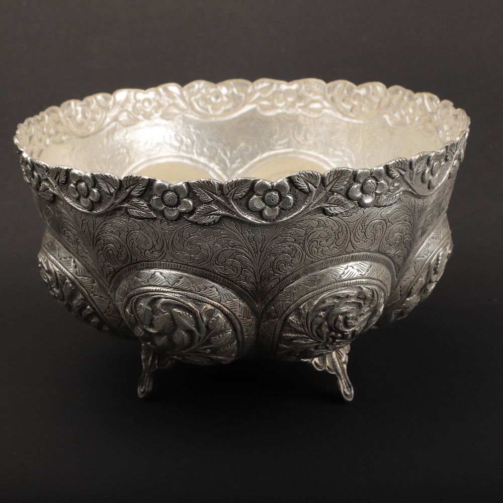 925 Pure Silver Designer Fruit & Flower Basket PJ-9972