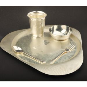 925 Pure Silver Dinner Set In Stylish Antique PJ-029