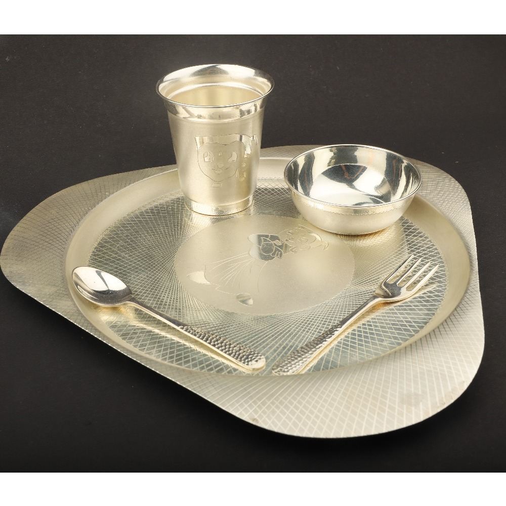 925 Pure Silver Dinner Set In Stylish Antique PJ-029