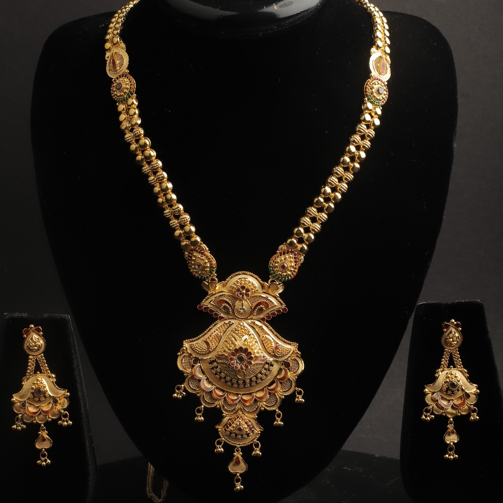 916 Gold Long Necklace Set PJ-36