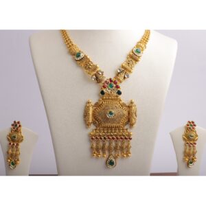 916 Gold Kundan Long Necklace Set PJ-18