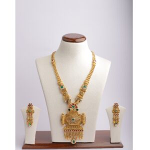 916 Gold Kundan Long Necklace Set PJ-18