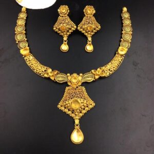 22K(916)Gold Ladies Antique Oxidised Necklace Set