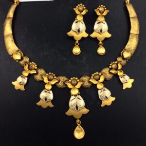 22K(916)Gold Ladies Fancy Antique Oxidised Necklace Set