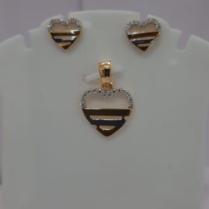 22k gold heart shape pendent set