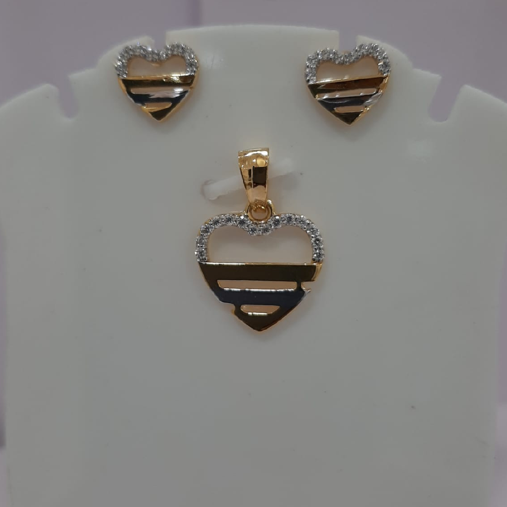 22k gold heart shape pendent set