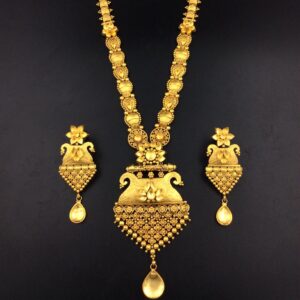 916 gold Peacock shape long necklace set