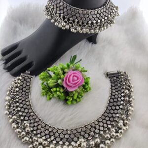 Silver Antique Oxidized Payal