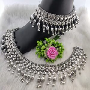 Silver ladies oxidised antique payals