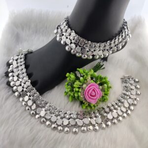 Silver ladies oxidised antique payals
