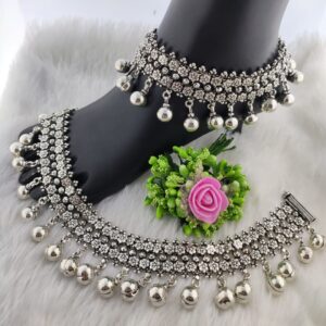 Silver ladies oxidised antique payals