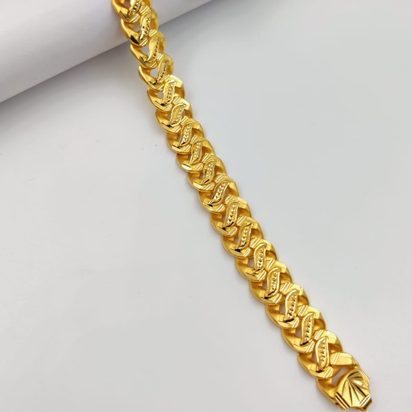22K(916)Gold Gents Hollow Fancy Bracelate - Image 2
