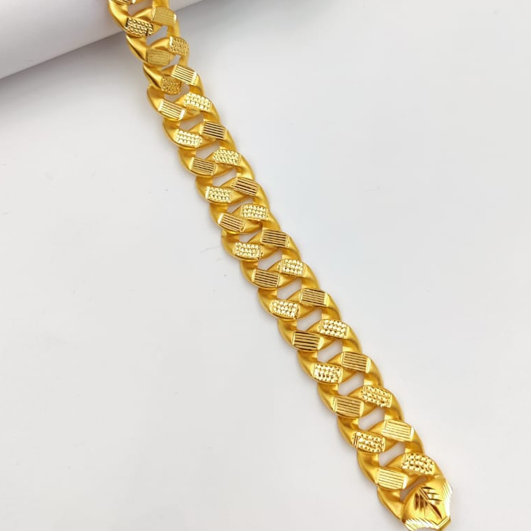 22K(916)Gold Gents Hollow Fancy Bracelate