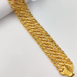 22k(916)gold gents plain broad patta bracelate