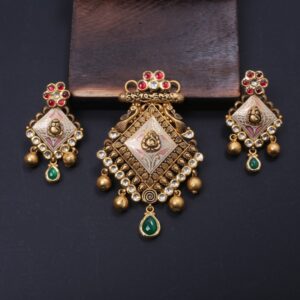 22K(916)Gold Ladies Antique Oxidised Pendent Set