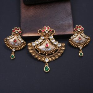22K(916)Gold Ladies Antique Oxidised Pendent Set