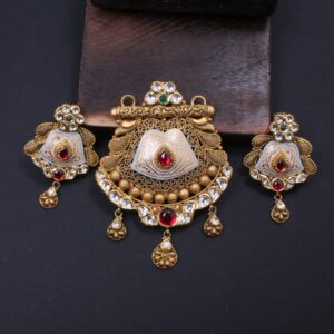 22K(916)Gold Ladies Antique Oxidised Pendent Set