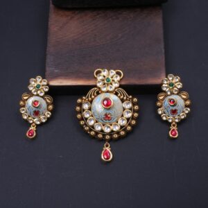 22K(916)Gold Ladies Antique Oxidised Pendent Set