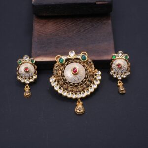 22K(916)Gold Ladies Antique Oxidised Pendent Set