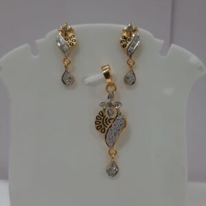 22k gold with meenakari diamond pendant set
