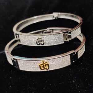 92.5 Sterling Silver Brand Logo Kada