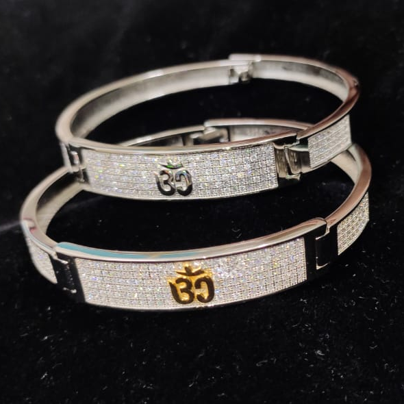 92.5 Sterling Silver Brand Logo Kada