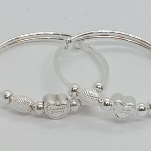 silver baby kada, soft edges, adjustable in size