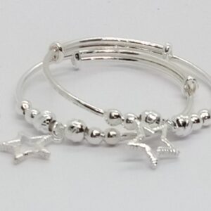 pack of 2 pure silver baby kada, beautiful design, adjustable in size